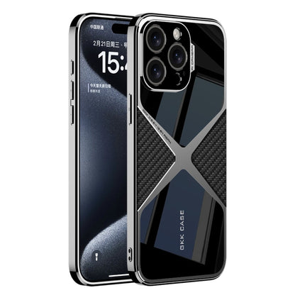 For iPhone 15 Pro Max GKK Leather Electroplating Supersonic Speed Shockproof Phone Case(Carbon Fibre) - iPhone 15 Pro Max Cases by GKK | Online Shopping UK | buy2fix