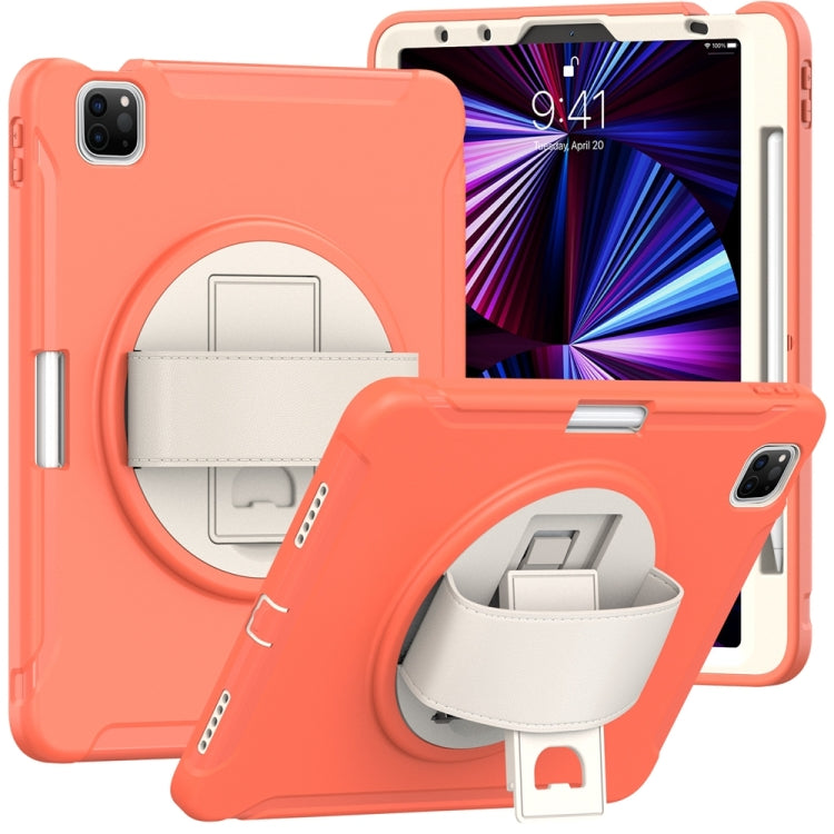 For iPad Pro 11 2024 Spider Wheel Silicone Hybrid PC Tablet Case(Coral Orange) - iPad Pro 11 2024 Cases by buy2fix | Online Shopping UK | buy2fix