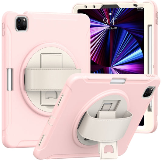 For iPad Pro 11 2025 / 2024 Spider Wheel Silicone Hybrid PC Tablet Case(Cherry Blossoms Pink) by buy2fix