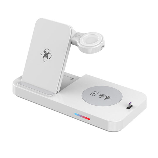 For Huawei Series 3 in 1 15W Earphones/Phones/Watch Fold Wireless Charger Stand(White)