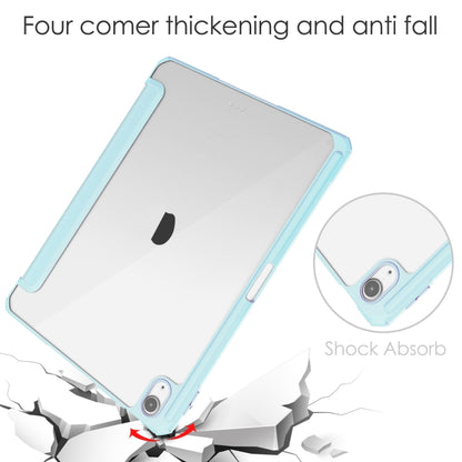 For iPad Air 11 2025 / 2024 Pure Color 3-fold Clear TPU Smart Leather Tablet Case(Sky Blue) by buy2fix