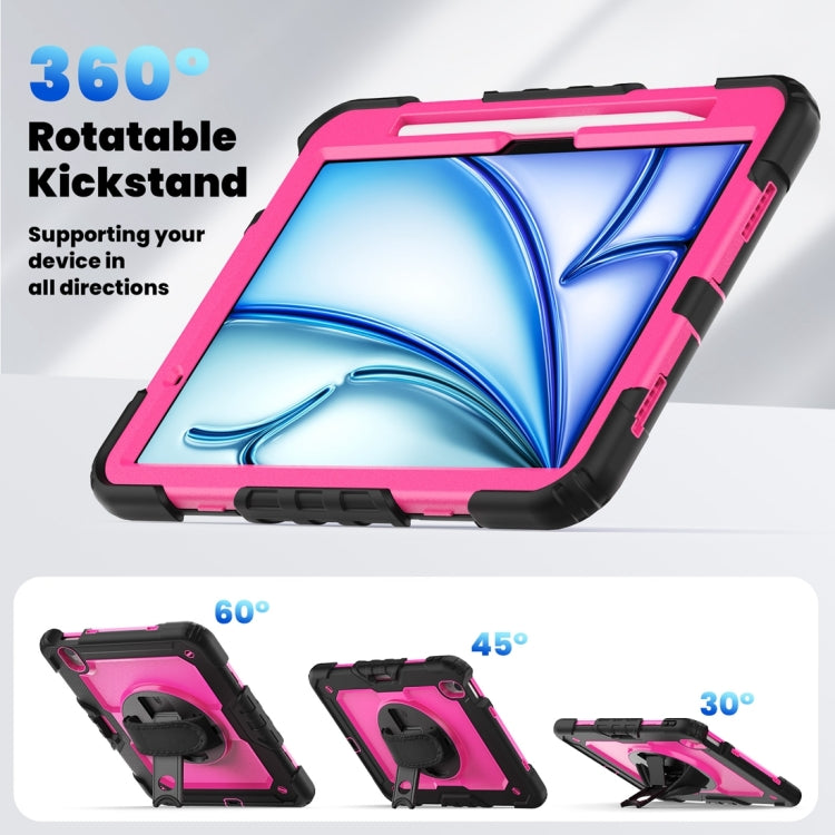 For iPad Air 11 2024 Silicone + PC Tablet Protective Case(Rose Red+Black) - iPad Air 11 2024 Cases by buy2fix | Online Shopping UK | buy2fix