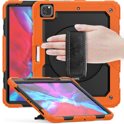For iPad Pro 13 2025 / 2024 Lucky Wheel Grip Silicone Hybrid PC Tablet Case with Shoulder Strap(Orange+Black) by buy2fix