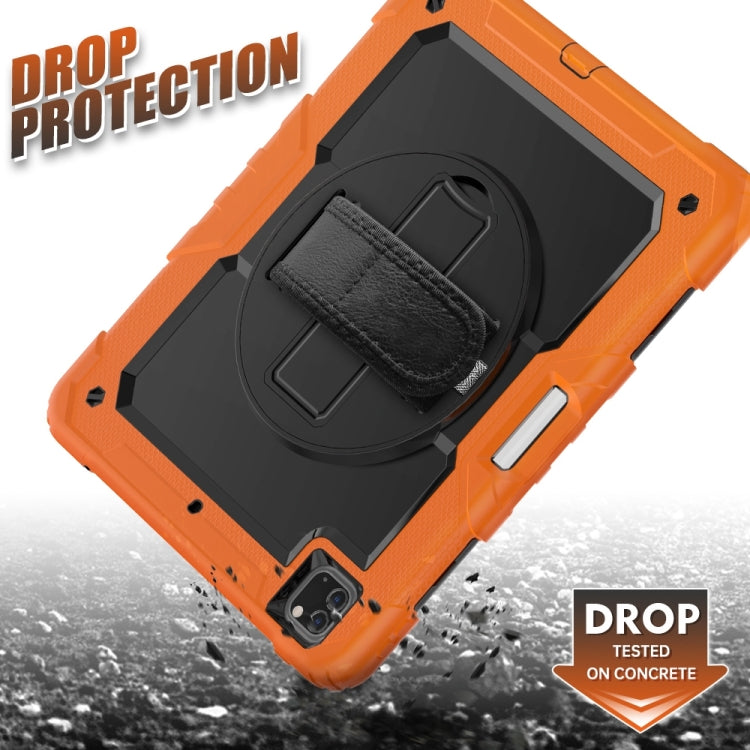 For iPad Pro 13 2025 / 2024 Lucky Wheel Grip Silicone Hybrid PC Tablet Case with Shoulder Strap(Orange+Black) by buy2fix