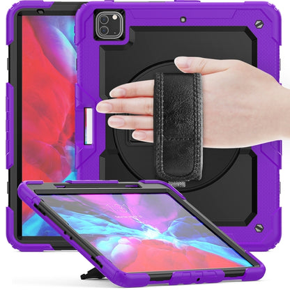 For iPad Pro 13 2025 / 2024 Lucky Wheel Grip Silicone Hybrid PC Tablet Case with Shoulder Strap(Purple+Black) by buy2fix