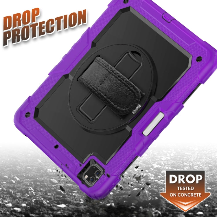 For iPad Pro 13 2025 / 2024 Lucky Wheel Grip Silicone Hybrid PC Tablet Case with Shoulder Strap(Purple+Black) by buy2fix