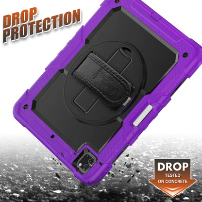 For iPad Pro 13 2025 / 2024 Lucky Wheel Grip Silicone Hybrid PC Tablet Case with Shoulder Strap(Purple+Black) by buy2fix