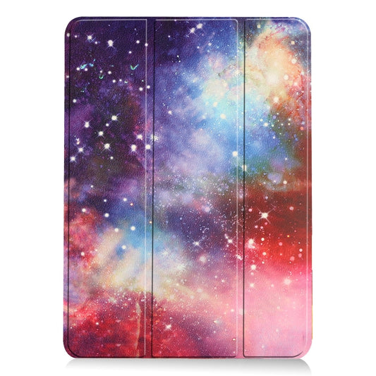 For iPad Air 11 2025 / 2024 Custer Painted 3-Fold Holder Smart Leather Tablet Case(Milky Way Nebula) by buy2fix