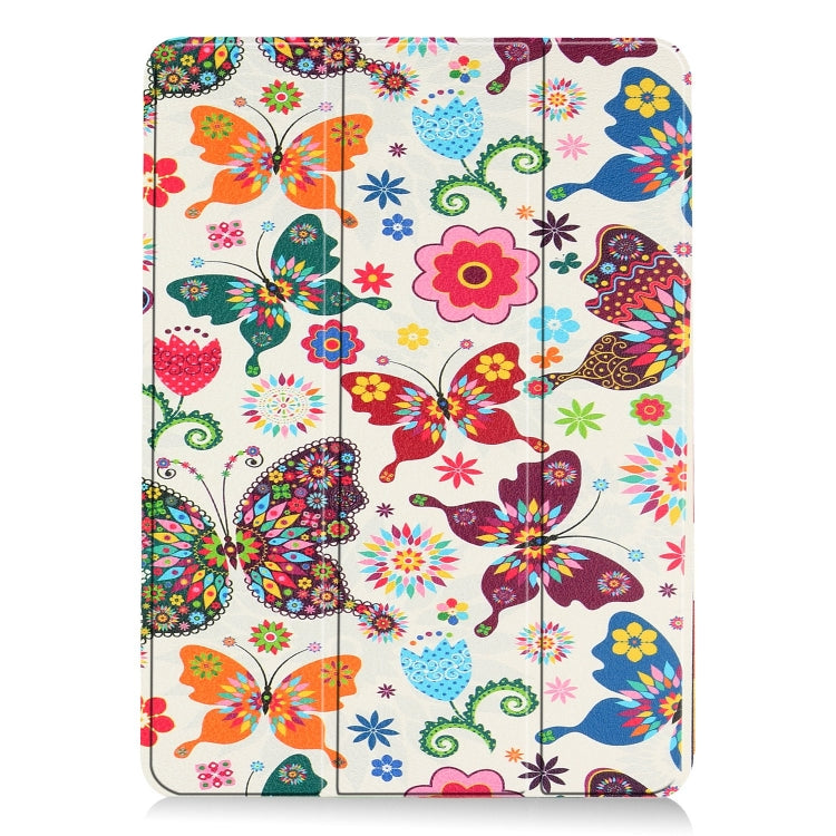 For iPad Air 11 2024 Custer Painted 3-Fold Holder Smart Leather Tablet Case(Color Butterfly) - iPad Air 11 2024 Cases by buy2fix | Online Shopping UK | buy2fix