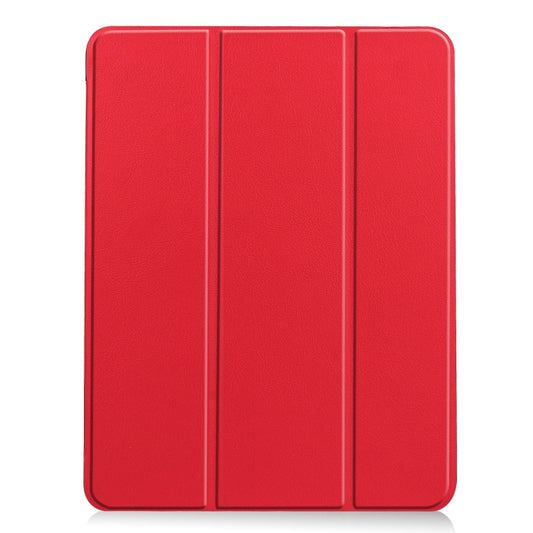 For iPad Air 11 2024 / 2025 Custer TPU Pure Color 3-Fold Holder Smart Leather Tablet Case(Red) by buy2fix