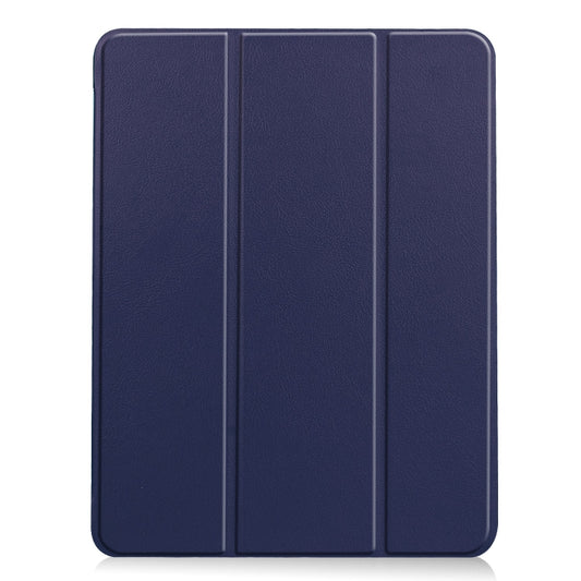For iPad Air 11 2024 / 2025 Custer TPU Pure Color 3-Fold Holder Smart Leather Tablet Case(Dark Blue) by buy2fix