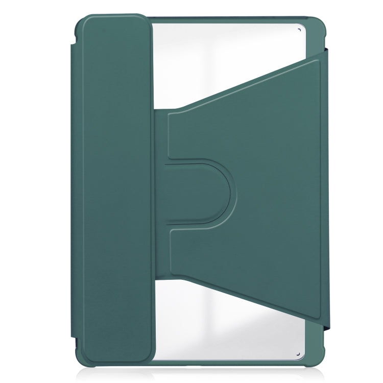 For iPad Pro 11 2024 Transparent Rotation Smart Leather Tablet Case with Keyboard(Dark Green) - iPad Pro 11 2024 Cases by buy2fix | Online Shopping UK | buy2fix