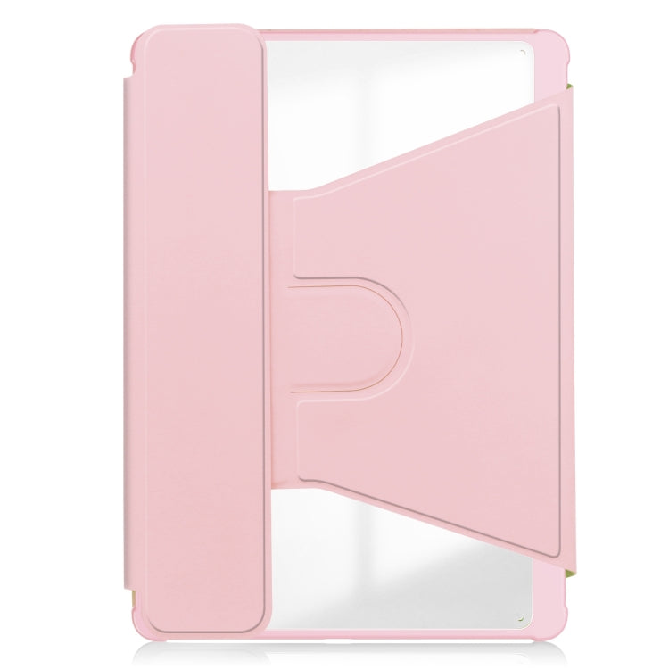 For iPad Air 11 2024 Transparent Rotation Smart Leather Tablet Case with Keyboard(Pink) - iPad Air 11 2024 Cases by buy2fix | Online Shopping UK | buy2fix