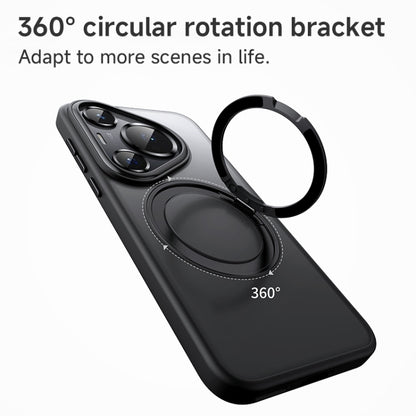 For Huawei Pura 70 Ultra Frosted 360 Rotating Holder Magnetic Full Coverage Shockproof Phone Case(Black) - Huawei Cases by buy2fix | Online Shopping UK | buy2fix