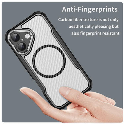 For iPhone 17 Carbon Fiber Texture MagSafe Translucent Phone Case(Black) - iPhone 17 Cases by buy2fix | Online Shopping UK | buy2fix