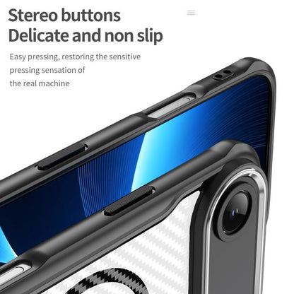 For  iPhone 17 Air Carbon Fiber Texture MagSafe Translucent Phone Case(Black) - iPhone Air Cases by buy2fix | Online Shopping UK | buy2fix