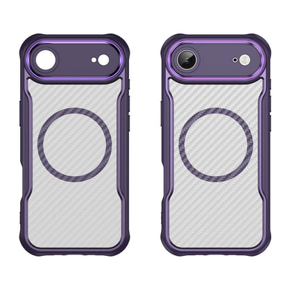 For  iPhone 17 Air Carbon Fiber Texture MagSafe Translucent Phone Case(Purple) - iPhone Air Cases by buy2fix | Online Shopping UK | buy2fix