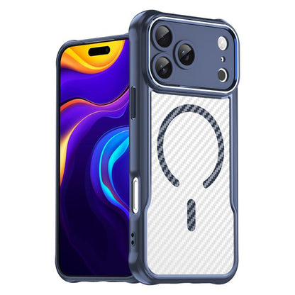 For iPhone 17 Pro Max Carbon Fiber Texture MagSafe Translucent Phone Case(Blue) - iPhone 17 Pro Max Cases by buy2fix | Online Shopping UK | buy2fix