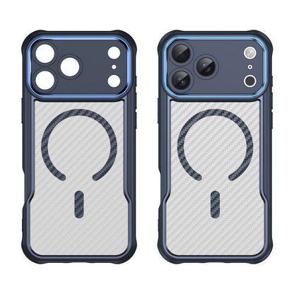 For iPhone 17 Pro Max Carbon Fiber Texture MagSafe Translucent Phone Case(Blue) - iPhone 17 Pro Max Cases by buy2fix | Online Shopping UK | buy2fix