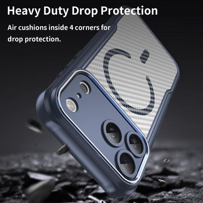 For iPhone 17 Pro Max Carbon Fiber Texture MagSafe Translucent Phone Case(Blue) - iPhone 17 Pro Max Cases by buy2fix | Online Shopping UK | buy2fix