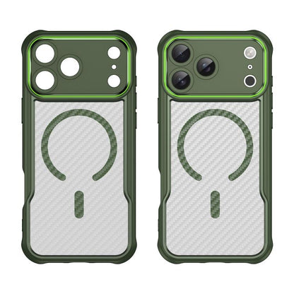 For iPhone 17 Pro Max Carbon Fiber Texture MagSafe Translucent Phone Case(Green) - iPhone 17 Pro Max Cases by buy2fix | Online Shopping UK | buy2fix