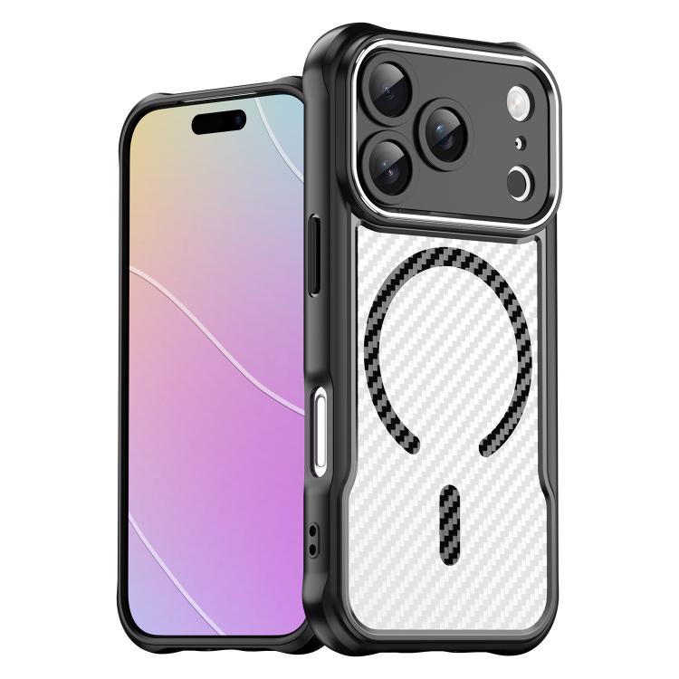 For iPhone 17 Pro Carbon Fiber Texture MagSafe Translucent Phone Case(Black) - iPhone 17 Pro Cases by buy2fix | Online Shopping UK | buy2fix