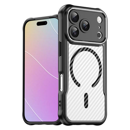 For iPhone 17 Pro Carbon Fiber Texture MagSafe Translucent Phone Case(Black) - iPhone 17 Pro Cases by buy2fix | Online Shopping UK | buy2fix