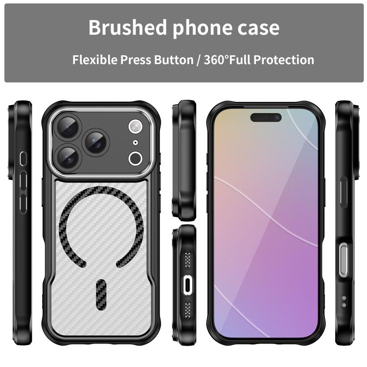 For iPhone 17 Pro Carbon Fiber Texture MagSafe Translucent Phone Case(Black) - iPhone 17 Pro Cases by buy2fix | Online Shopping UK | buy2fix