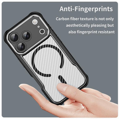 For iPhone 17 Pro Carbon Fiber Texture MagSafe Translucent Phone Case(Black) - iPhone 17 Pro Cases by buy2fix | Online Shopping UK | buy2fix