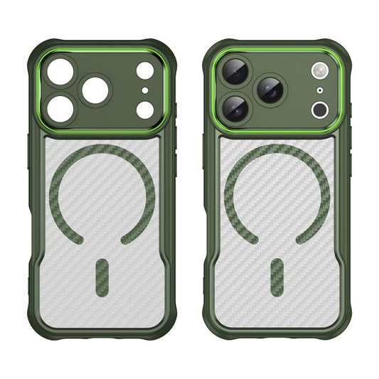 For iPhone 17 Pro Carbon Fiber Texture MagSafe Translucent Phone Case(Green) - iPhone 17 Pro Cases by buy2fix | Online Shopping UK | buy2fix