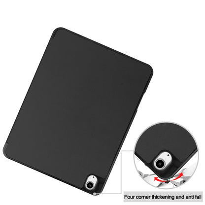 For iPad Air 13 2024 Custer TPU Pure Color 3-Fold Holder Smart Leather Tablet Case with Pen Tray(Black) - iPad Air 13 2024 Cases by buy2fix | Online Shopping UK | buy2fix