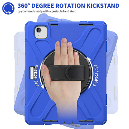 For iPad Air 11 2024 / Air 11 2025 Rotatable Holder Silicone Hybrid PC Tablet Case with Shoulder Strap(Blue) by buy2fix