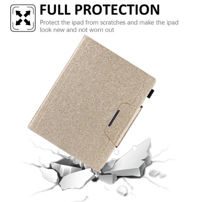 For iPad Pro 13 2024 Glitter Metal Buckle Leather Smart Tablet Case(Gold) - iPad Pro 13 2024 Cases by buy2fix | Online Shopping UK | buy2fix