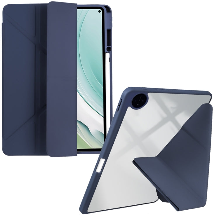For Huawei MatePad Pro 11 2022 / 2024 Clear Acrylic Deformation Leather Tablet Case(Dark Blue) - Huawei by buy2fix | Online Shopping UK | buy2fix