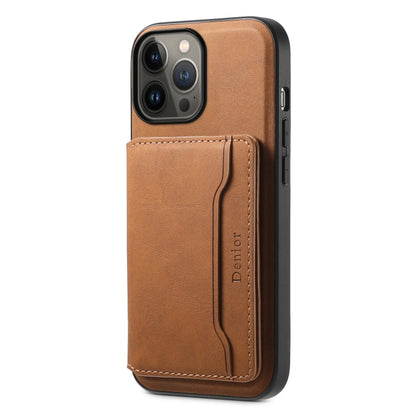 For iPhone 13 Pro Max Denior D13 Retro Texture Leather MagSafe Card Bag Phone Case(Brown) - iPhone 13 Pro Max Cases by Denior | Online Shopping UK | buy2fix