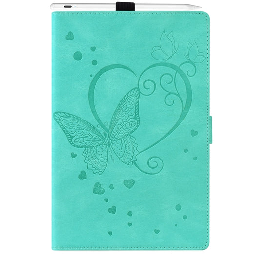 For iPad Pro 11 2025 / 2024 Love Butterfly Embossed Leather Tablet Case(Mint Green) by buy2fix