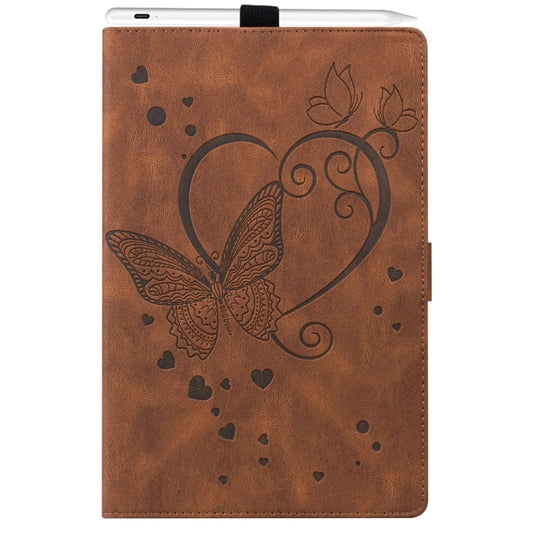 For iPad Pro 11 2025 / 2024 Love Butterfly Embossed Leather Tablet Case(Brown) by buy2fix