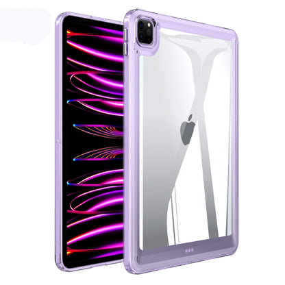 For iPad Pro 12.9 2022 / 2021 / 2020 Transparent Acrylic Tablet Case(Light Purple) - iPad Pro 12.9 (2022/2021) Cases by buy2fix | Online Shopping UK | buy2fix
