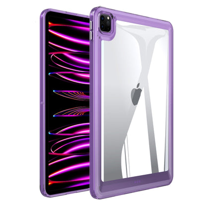 For iPad Pro 12.9 2022 / 2021 / 2020 Transparent Acrylic Tablet Case(Dark Purple) - iPad Pro 12.9 (2022/2021) Cases by buy2fix | Online Shopping UK | buy2fix