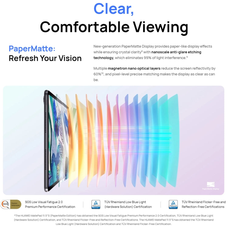 HUAWEI MatePad 11.5S PaperMatte Edition WIFI, 8GB+256GB, HarmonyOS 4.2 Hisilicon Kirin 9000WL, Not Support Google Play(Grey) - Huawei by Huawei | Online Shopping UK | buy2fix