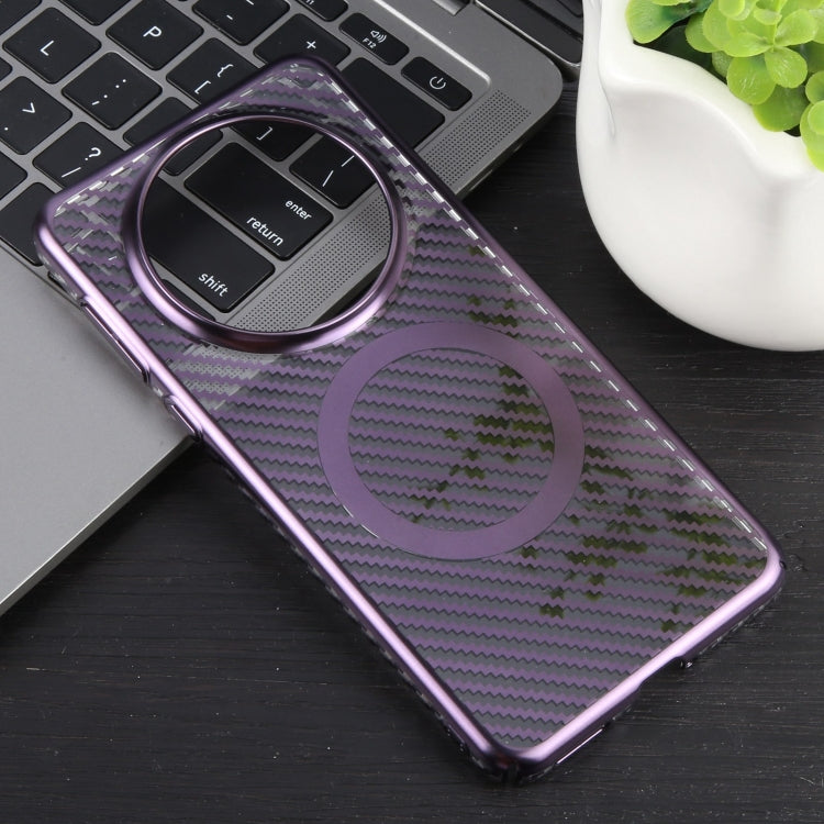 For Huawei Mate 60 6D Plated Carbon Fiber Clear Magsafe PC Phone Case(Aurora Purple) - Huawei Cases by buy2fix | Online Shopping UK | buy2fix