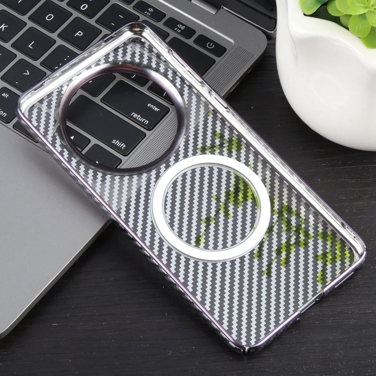 For Huawei Mate 60 6D Plated Carbon Fiber Clear Magsafe PC Phone Case(Aurora Purple) - Huawei Cases by buy2fix | Online Shopping UK | buy2fix