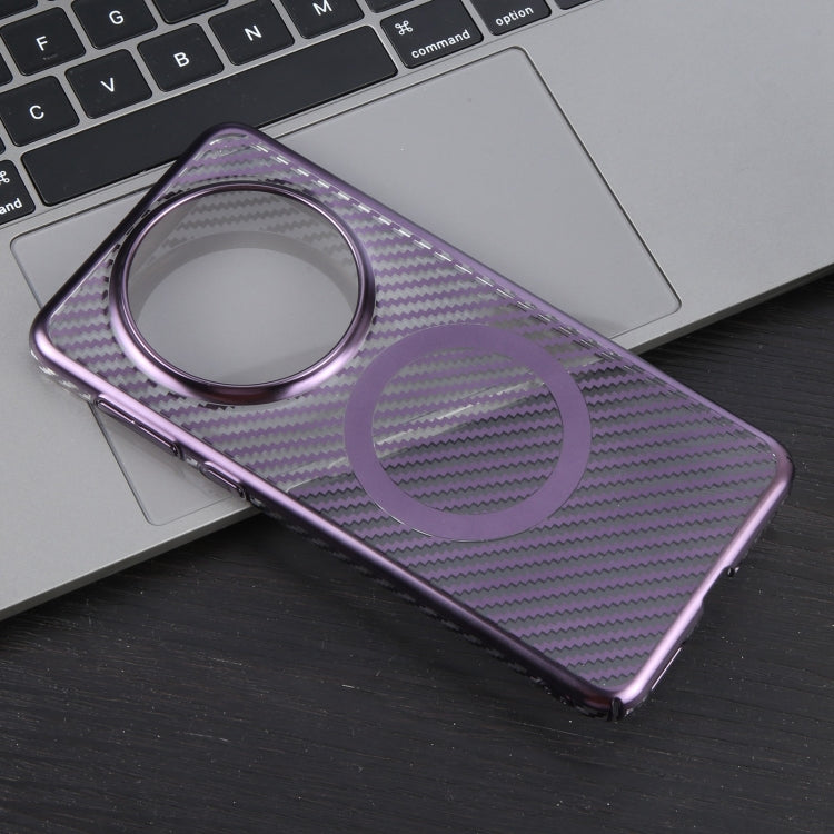 For Huawei Mate 60 6D Plated Carbon Fiber Clear Magsafe PC Phone Case(Aurora Purple) - Huawei Cases by buy2fix | Online Shopping UK | buy2fix