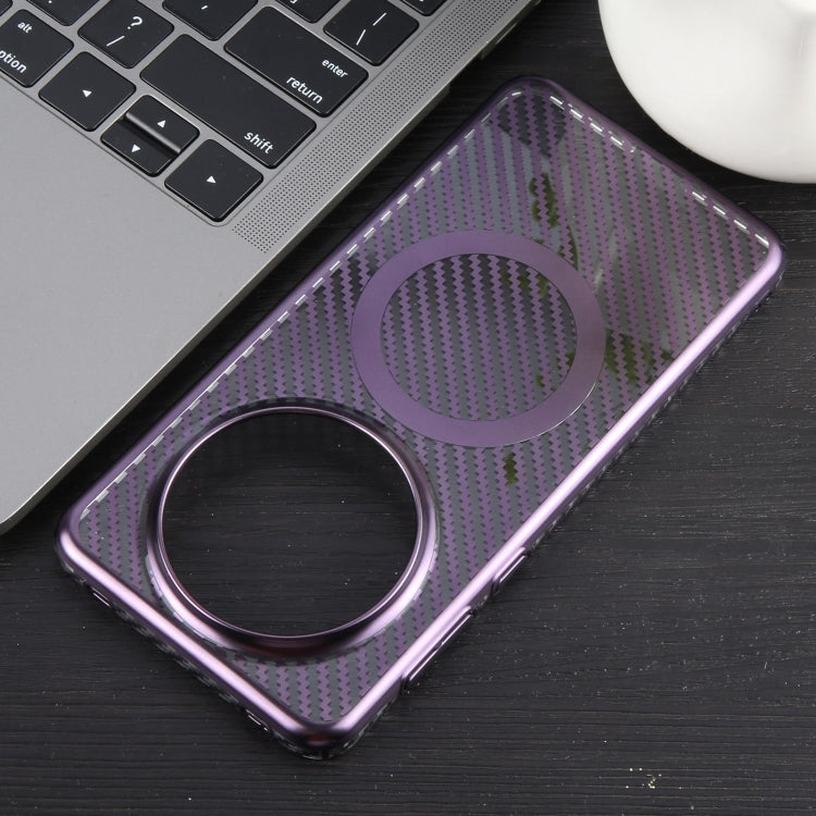 For Huawei Mate 60 6D Plated Carbon Fiber Clear Magsafe PC Phone Case(Aurora Purple) - Huawei Cases by buy2fix | Online Shopping UK | buy2fix