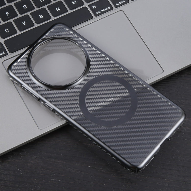 For Huawei Mate 60 Pro /60 Pro+ 6D Plated Carbon Fiber Clear Magsafe PC Phone Case(Starry Black) by buy2fix