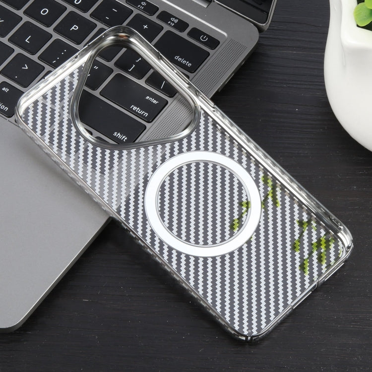 For Huawei Pura 70 Pro /70 Pro+ 6D Plated Carbon Fiber Clear Magsafe PC Phone Case(Titanium Grey) by buy2fix