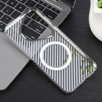 For Huawei Pura 70 Pro /70 Pro+ 6D Plated Carbon Fiber Clear Magsafe PC Phone Case(Titanium Grey) by buy2fix