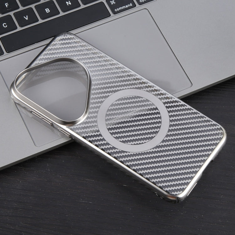For Huawei Pura 70 Pro /70 Pro+ 6D Plated Carbon Fiber Clear Magsafe PC Phone Case(Titanium Grey) by buy2fix