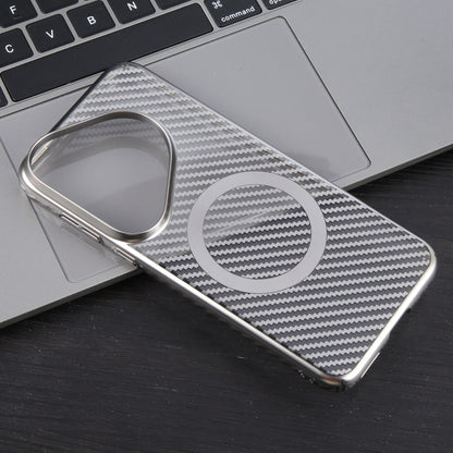 For Huawei Pura 70 Pro /70 Pro+ 6D Plated Carbon Fiber Clear Magsafe PC Phone Case(Titanium Grey) by buy2fix