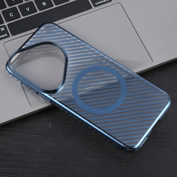 For Huawei Pura 70 Pro /70 Pro+ 6D Plated Carbon Fiber Clear Magsafe PC Phone Case(Dream Blue) by buy2fix